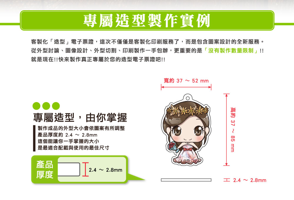 Ｑ版人物造型客製化電子票證（單人）