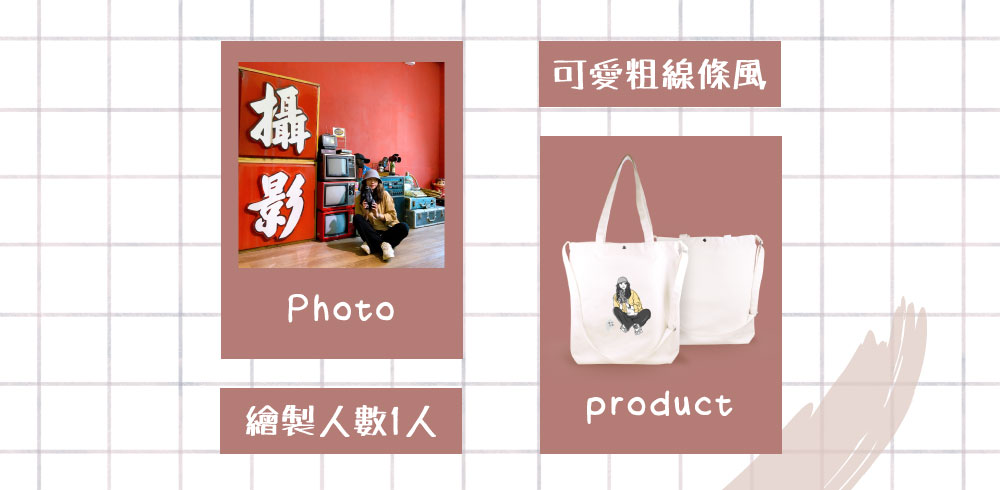 似顏繪帆布袋（單帶款）