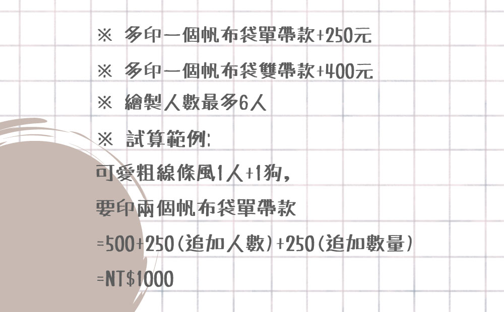 似顏繪帆布袋（單帶款）