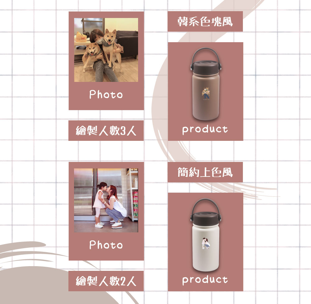 似顏繪 x 真空陶喜杯（焦糖拿鐵、白玉歐蕾）