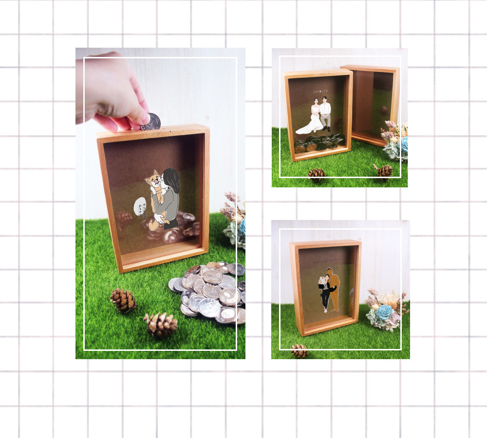 似顏繪 x 木質存錢筒