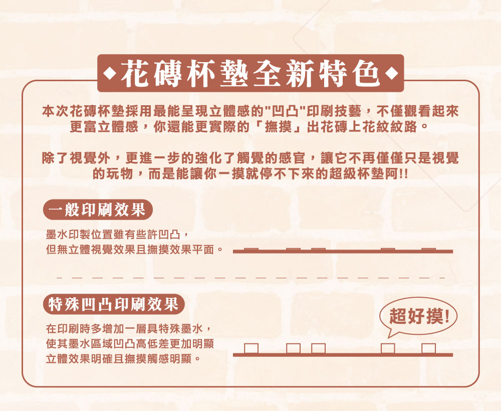 花磚陶瓷吸水杯墊
