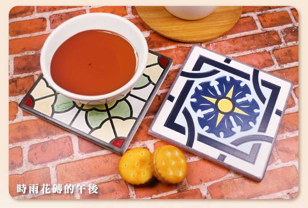 花磚陶瓷吸水杯墊